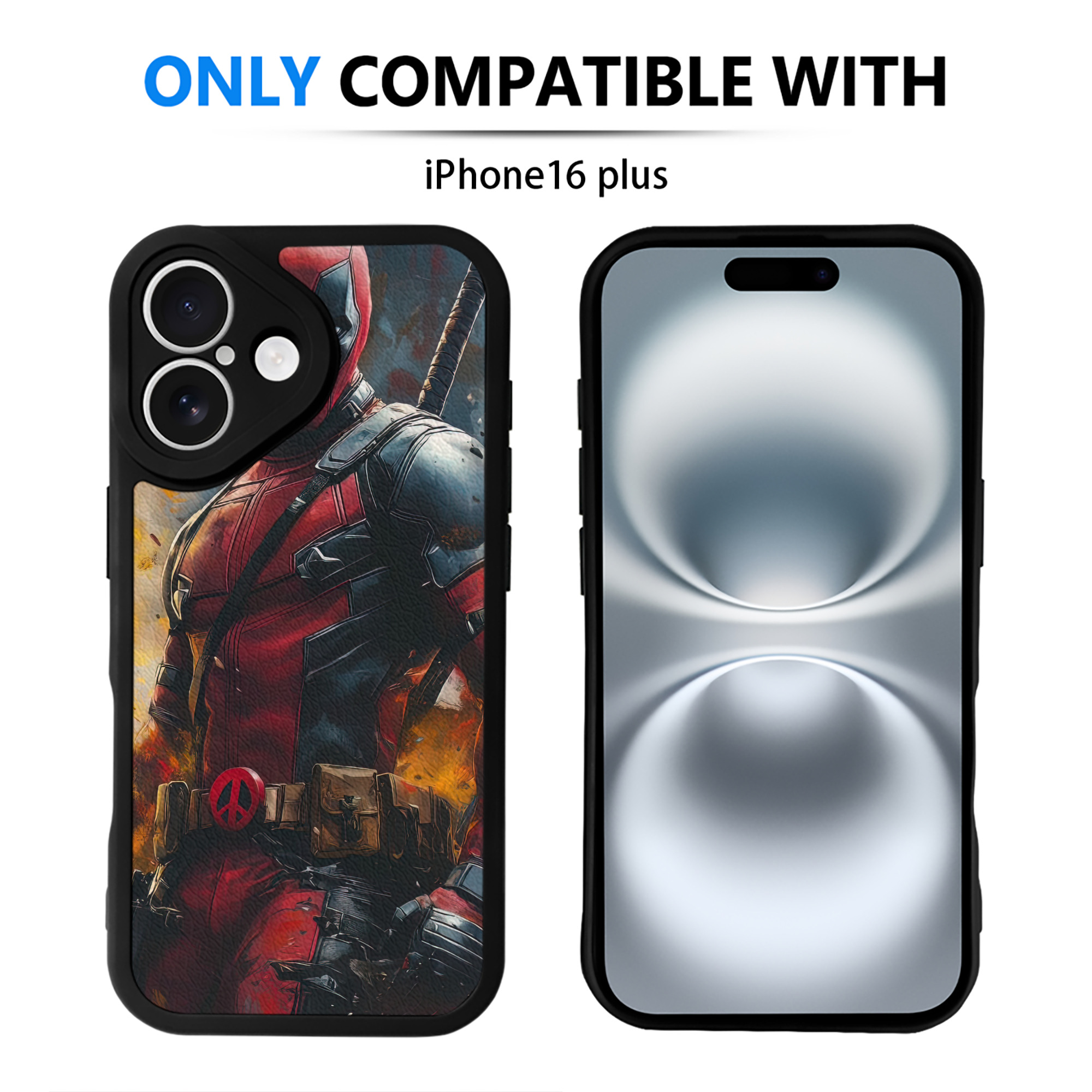 （画像用） Deadpool デッドプール 【iPhone 16シリーズ対応】シリコンスマホケース（レザー調） 材質：シリコン